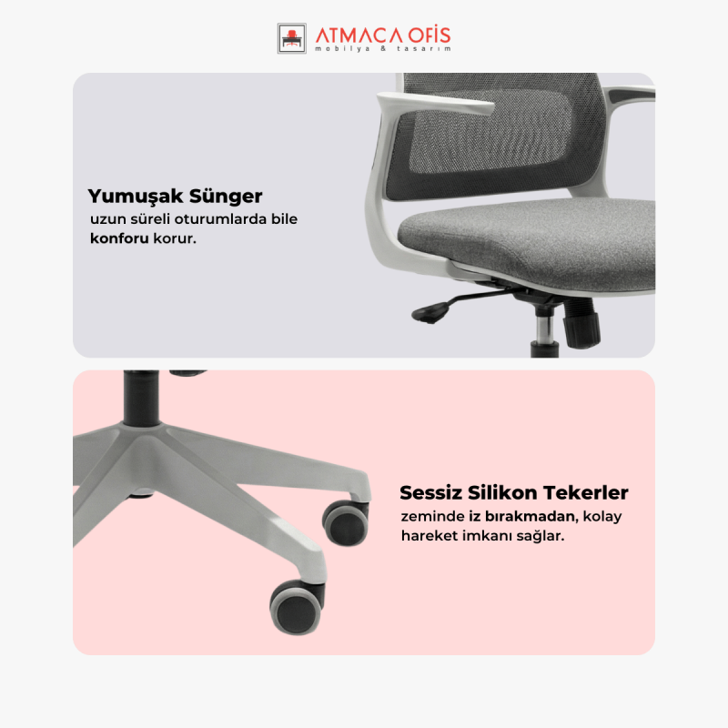 TERRA GRİ OFİS ÇALIŞMA KOLTUĞU II - 9