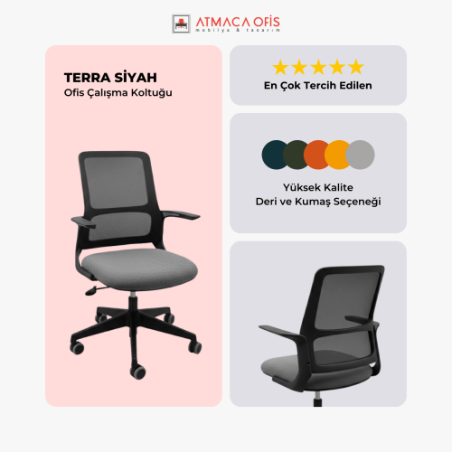 TERRA SİYAH OFİS ÇALIŞMA KOLTUĞU II - 6